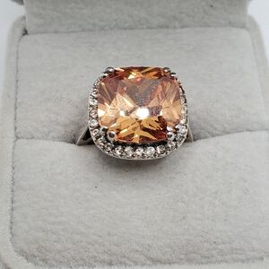 Sterling Silver Halo Cz Ring